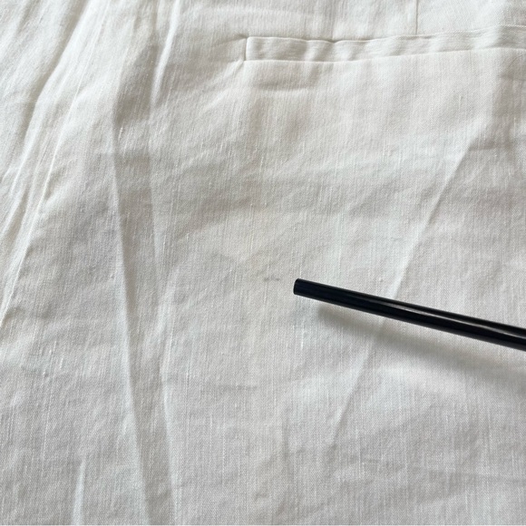 Tommy Hilfiger Wide Leg Crop Linen Blend Casual Cream Trousers Pants. Size 4 - Picture 8 of 10